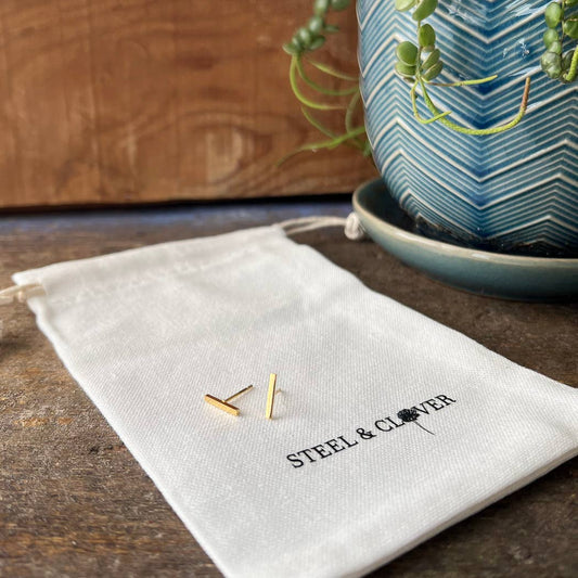 Mini Bar Stud Earrings