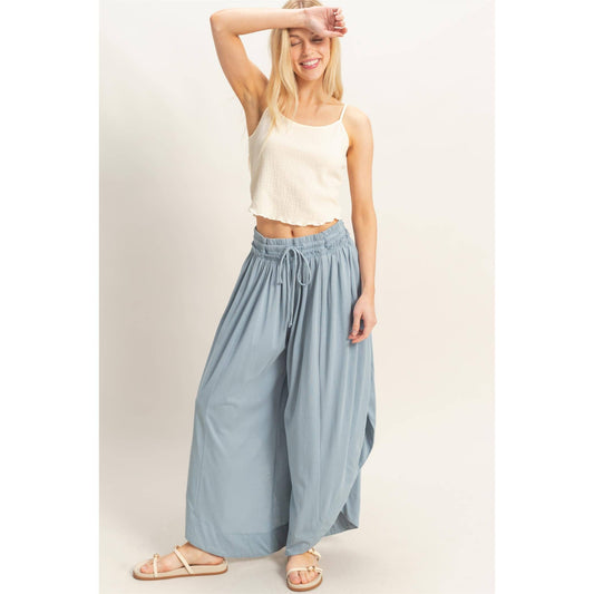 Tulip Hem Wide-Leg Pants