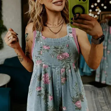 Floral Print Wide Leg Jumpsuit