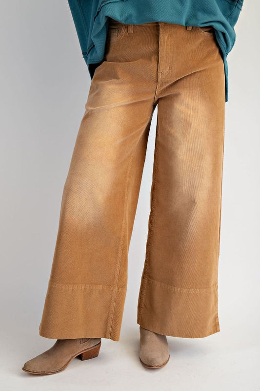 Stretch Corduroy Wide Leg Pants