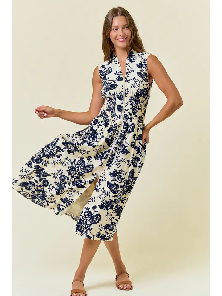 Paisley Printed Smocked Dress