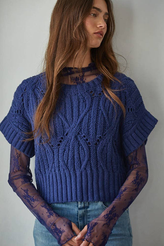 Knit Sweater Crochet Top