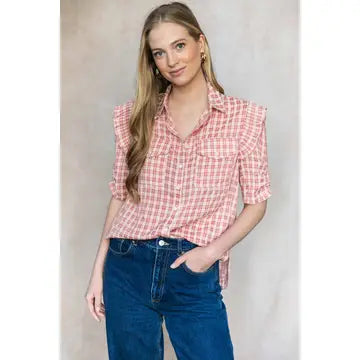 Plaid Ruffle Top