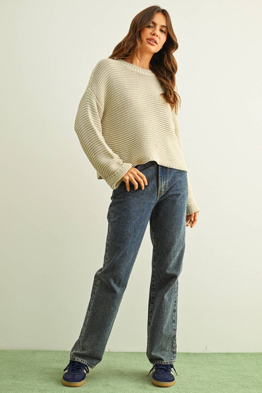 ROUND NECK SWEATER KNITTED TOP