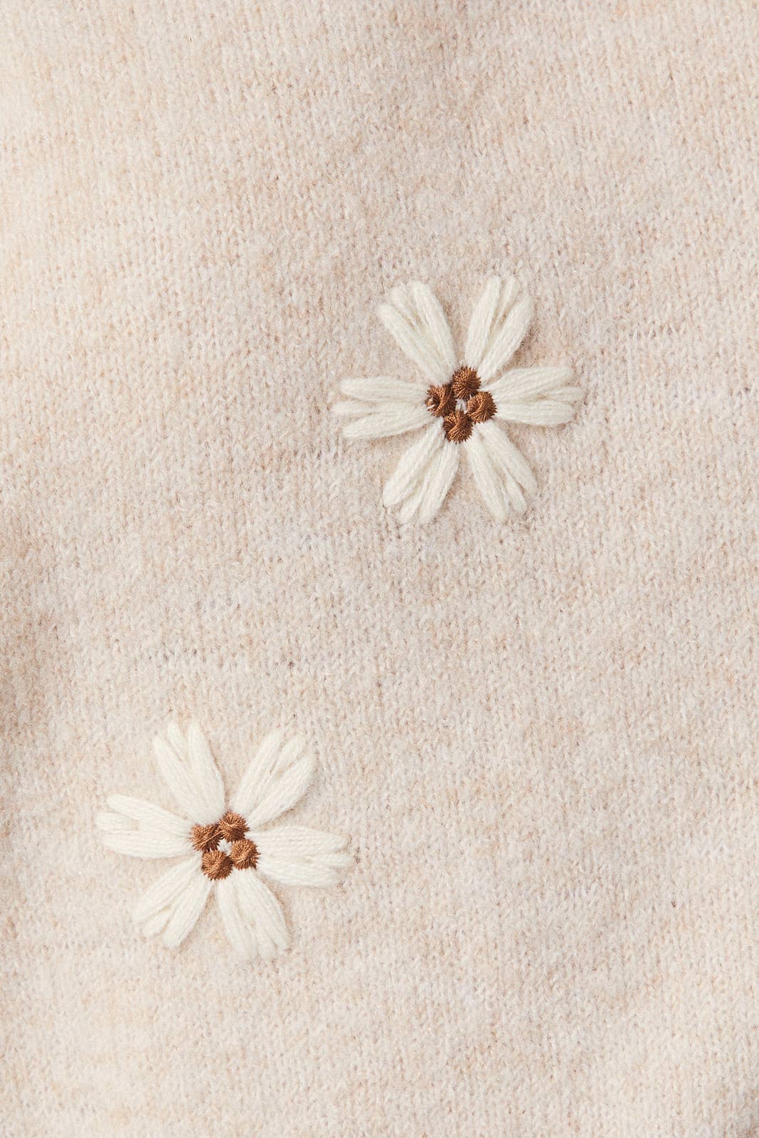 ROUND NECK SHORT SLEEVE FLOWER SWEATER TOP