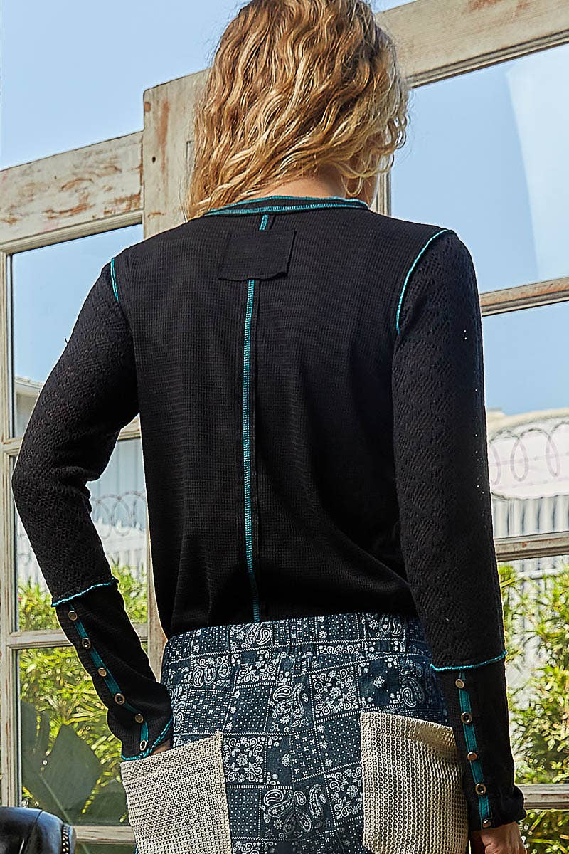 Round neck solid cut top