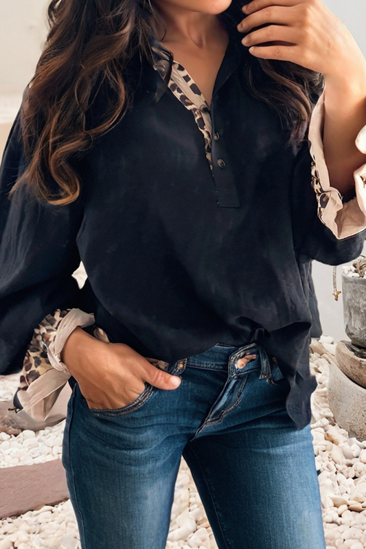 LDC City Chic Black Leopard Top