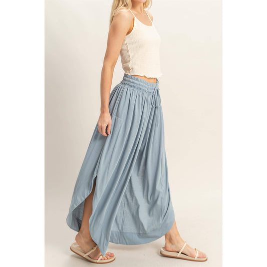 Tulip Hem Wide-Leg Pants