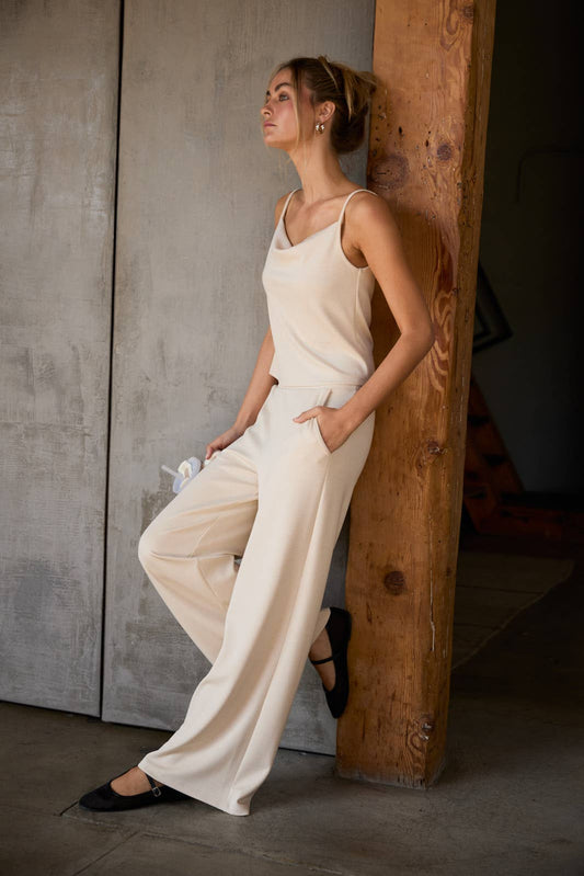 WAISTBAND STRAIGHT LEG PANTS