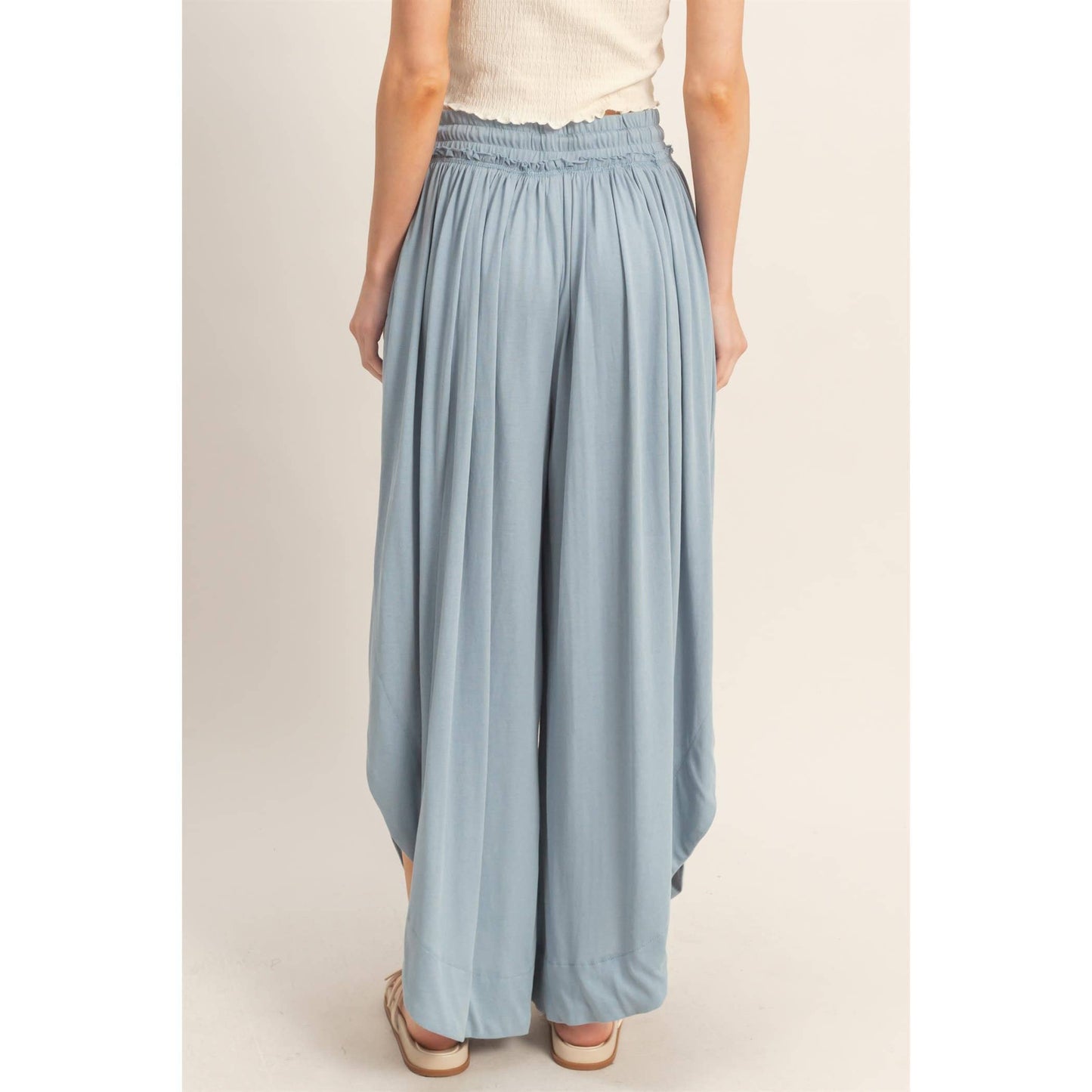 Tulip Hem Wide-Leg Pants