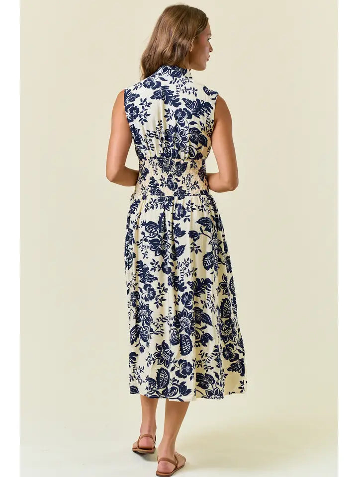 Paisley Printed Smocked Dress