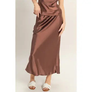 Satin Midi Skirt