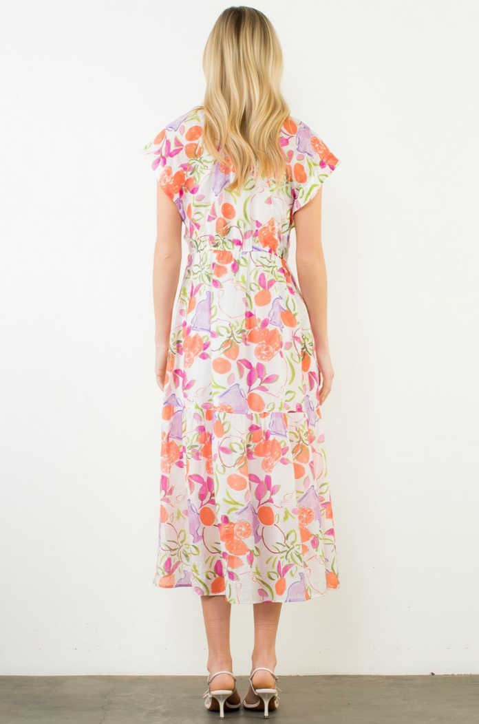 Short Sleeve Floral Patterned Dress