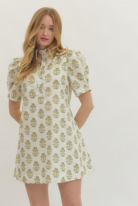 Floral Puff Sleeve Dress