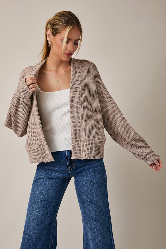 LONG SLEEVE CROPPED CARDIGAN