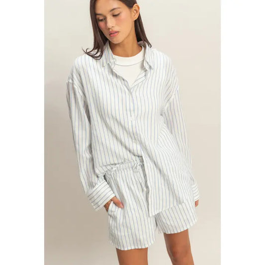 Striped Button-Up Shirt