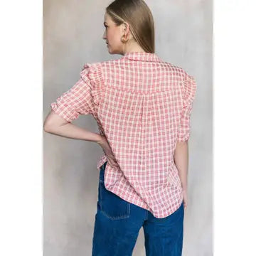 Plaid Ruffle Top