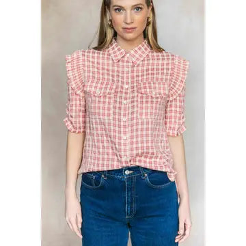 Plaid Ruffle Top