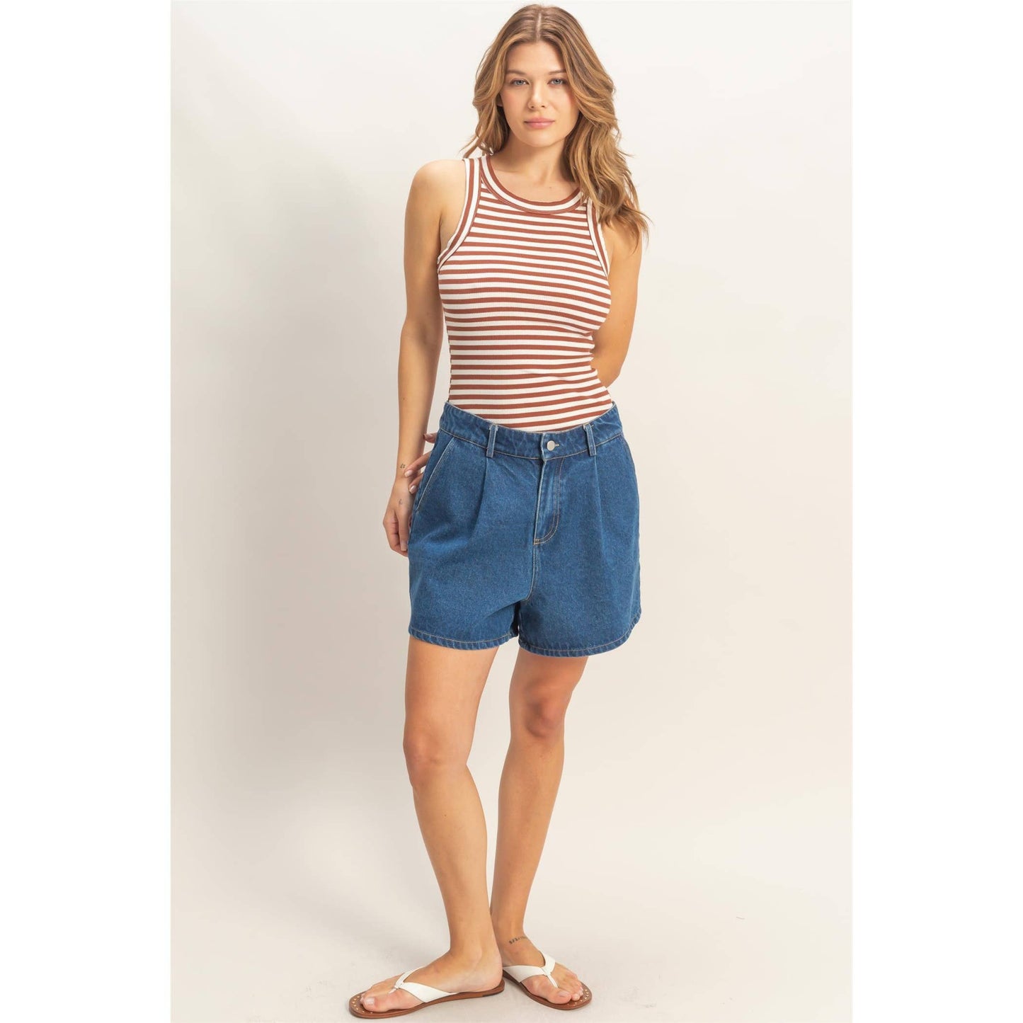 Striped Ribbed Racerback Tank
