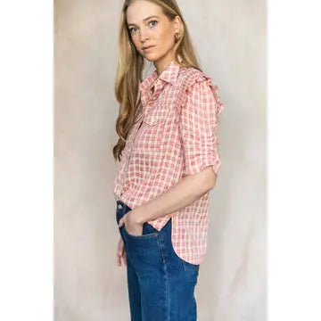 Plaid Ruffle Top
