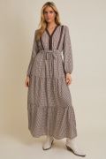 V Neck Long Sleeve Maxi