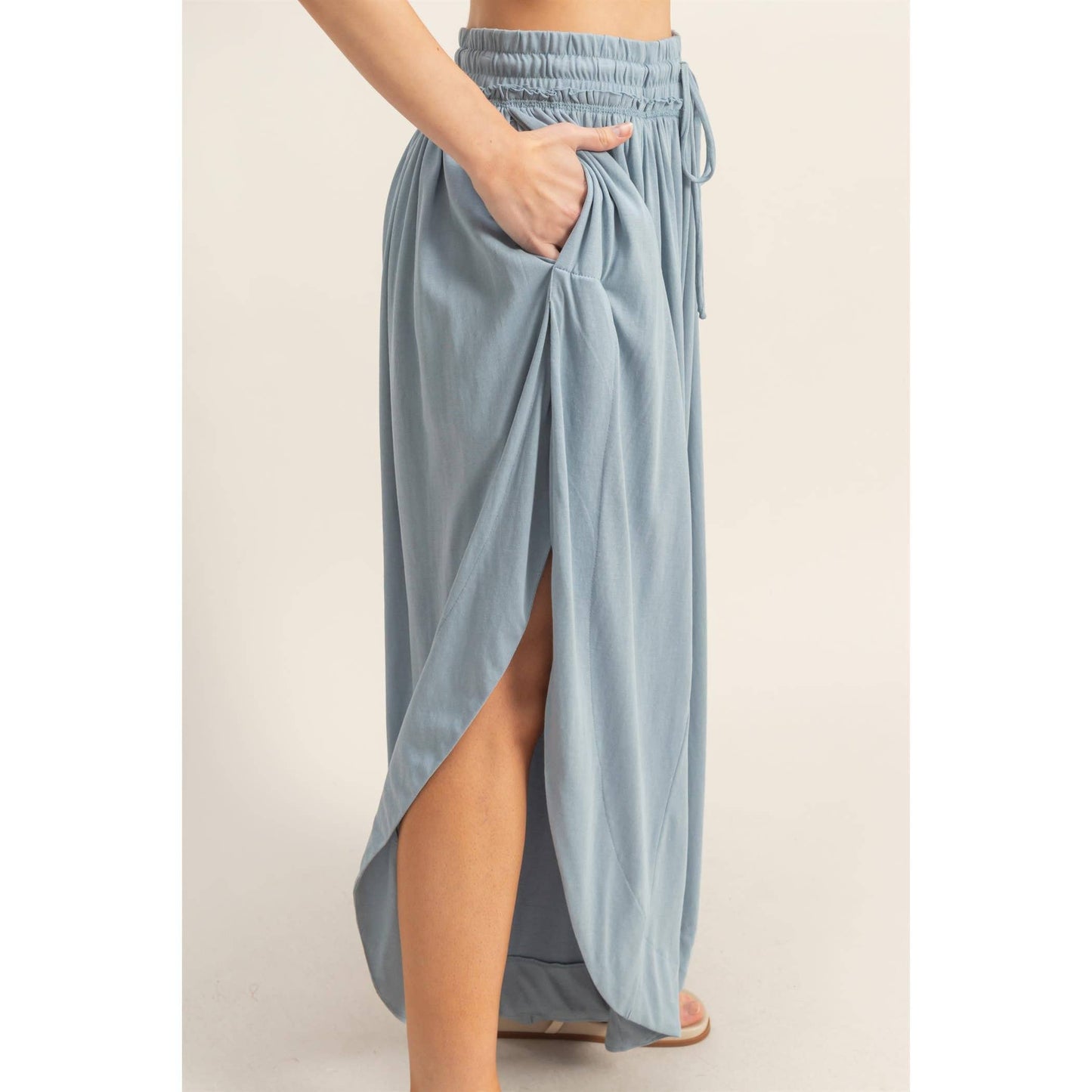 Tulip Hem Wide-Leg Pants