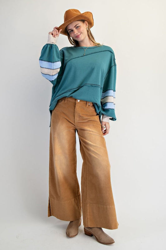 Stretch Corduroy Wide Leg Pants