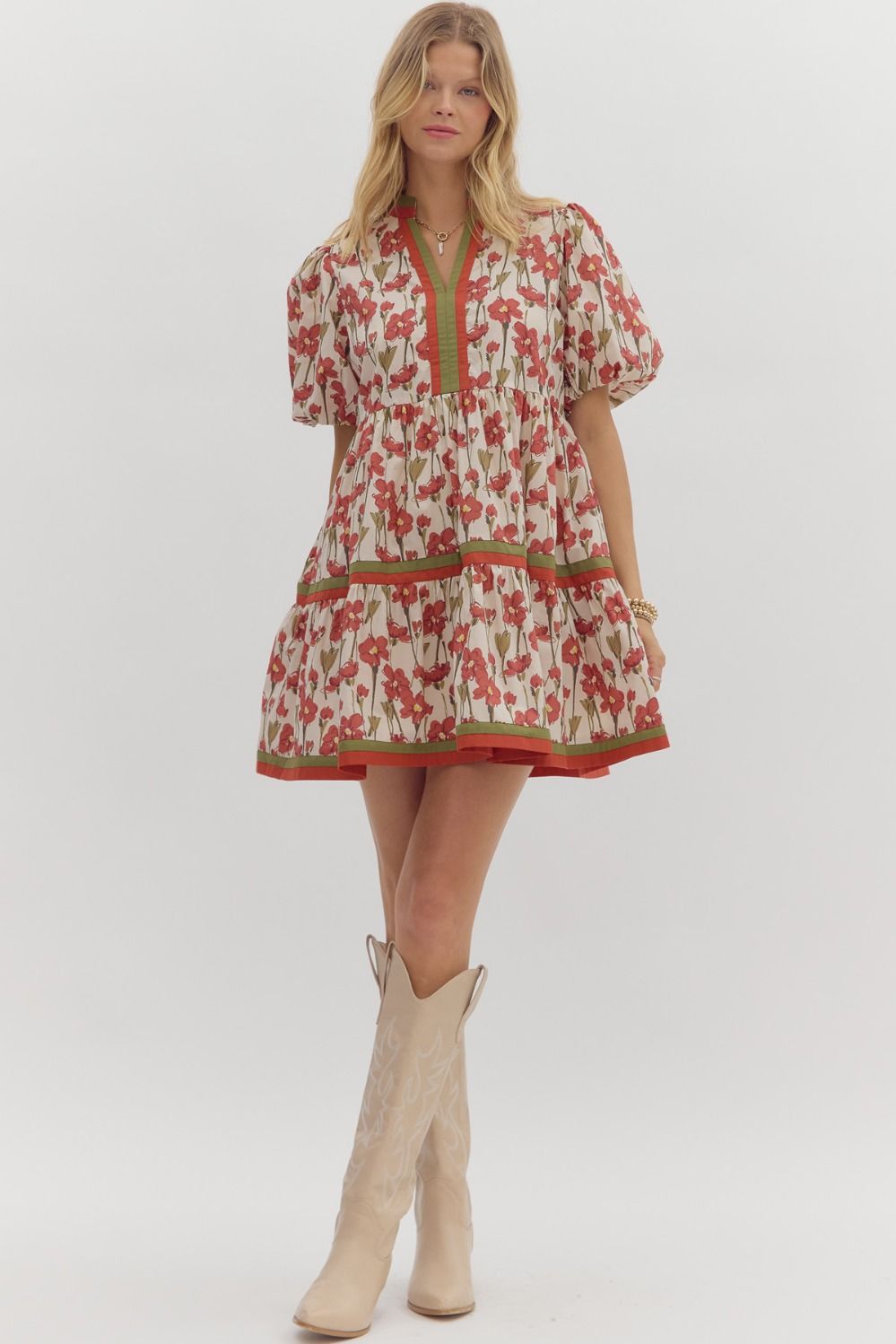 Rust Floral Dress