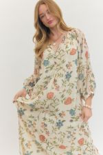 Caroline V-Neck Floral Dress