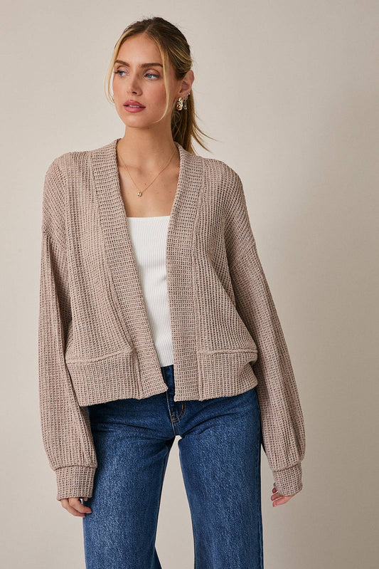 LONG SLEEVE CROPPED CARDIGAN