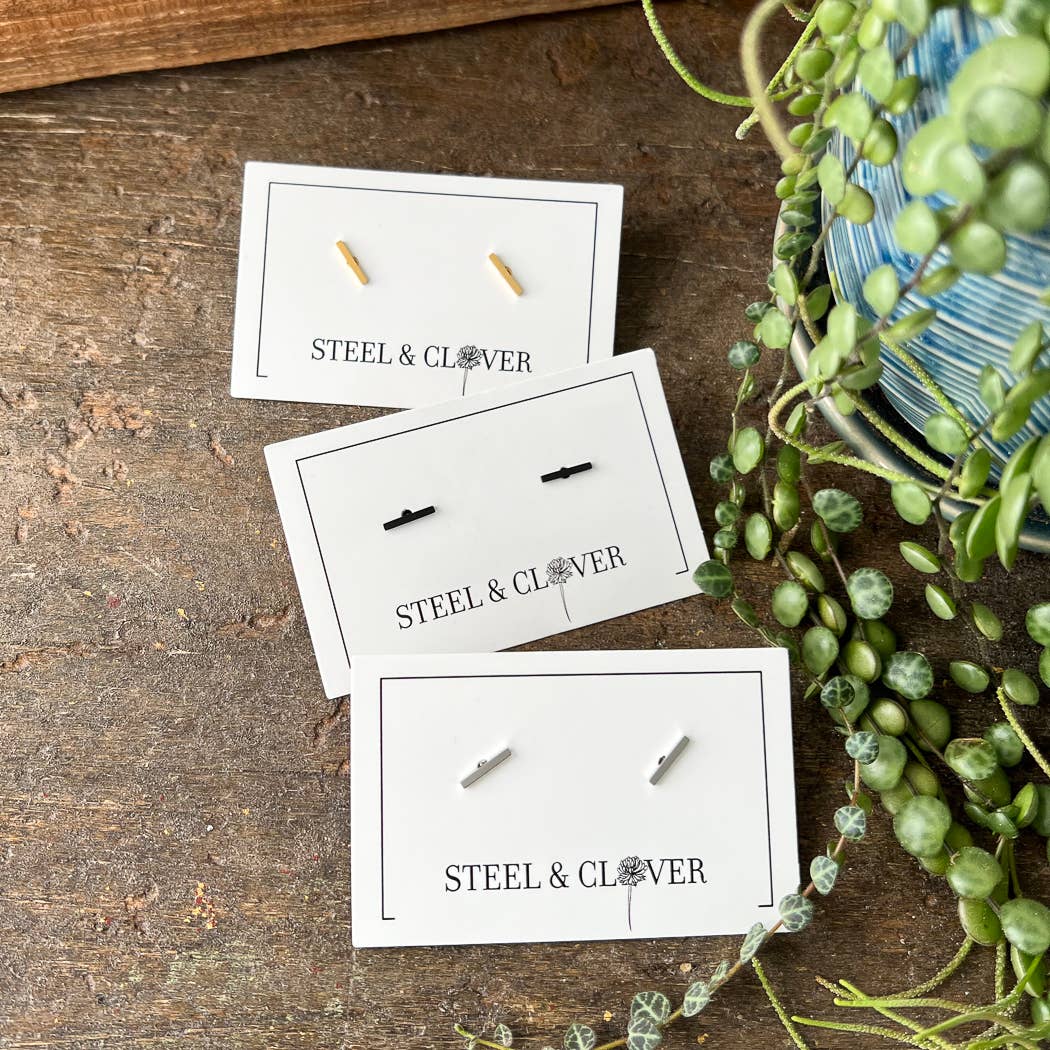 Mini Bar Stud Earrings